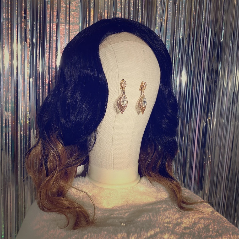 Lace front wig big curl